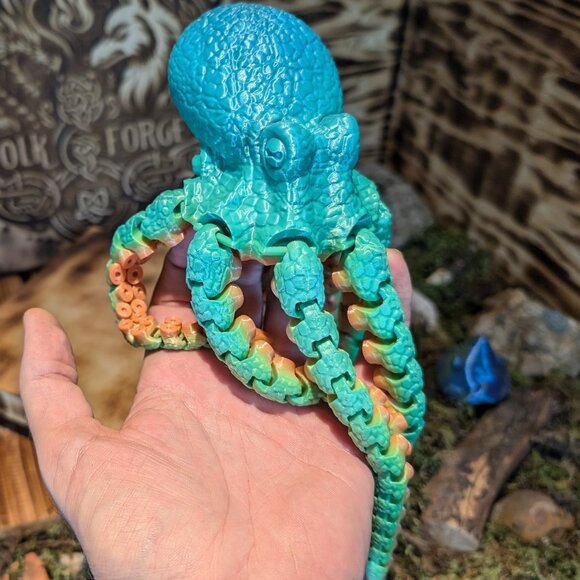 Articulated Spinning Flexi Octopus Fidget Toy Ocean Animal 3D Printed - Picture 11 of 16